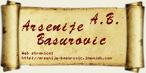 Arsenije Basurović vizit kartica